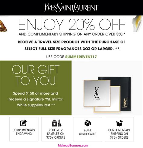 ysl beauty code promo|ysl beauty free shipping code.